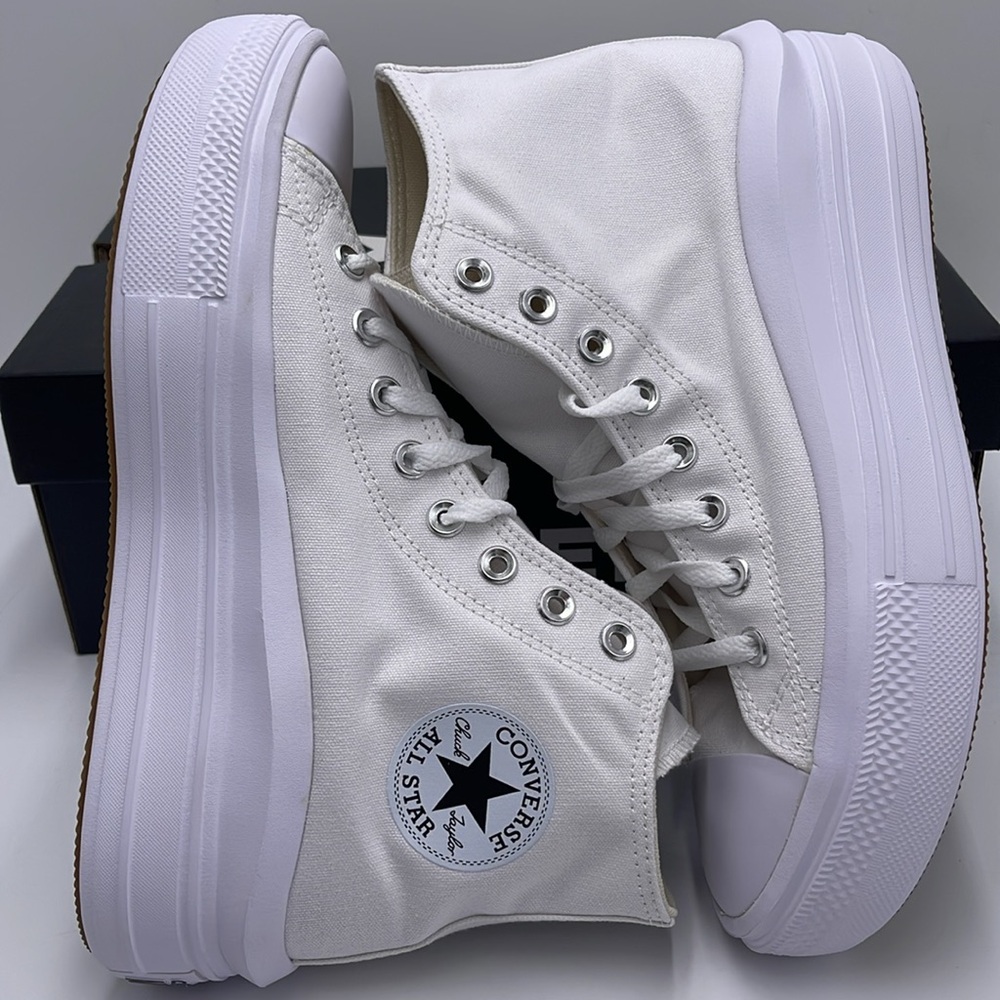 Converse WMNS CTAS MOVE HI
WHITE/NATURAL IVORY/BLACK 568498C Platforms Sneakers - Picture 11 of 16